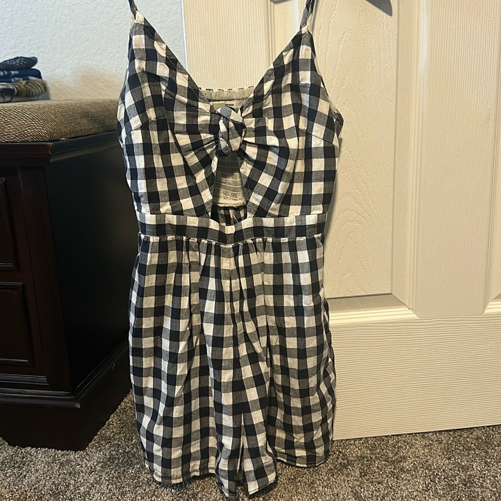 American Eagle Plaid Romper